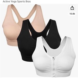 3 zip front sports bras or post-operative recovery bras